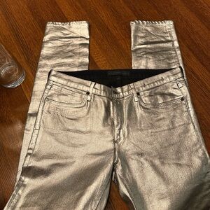 Silver Metallic Jeans